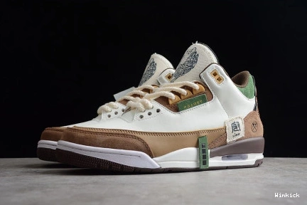 Brown SE 3 White Dark Shoes Air Retro Green 398614-500 Jordan 1027